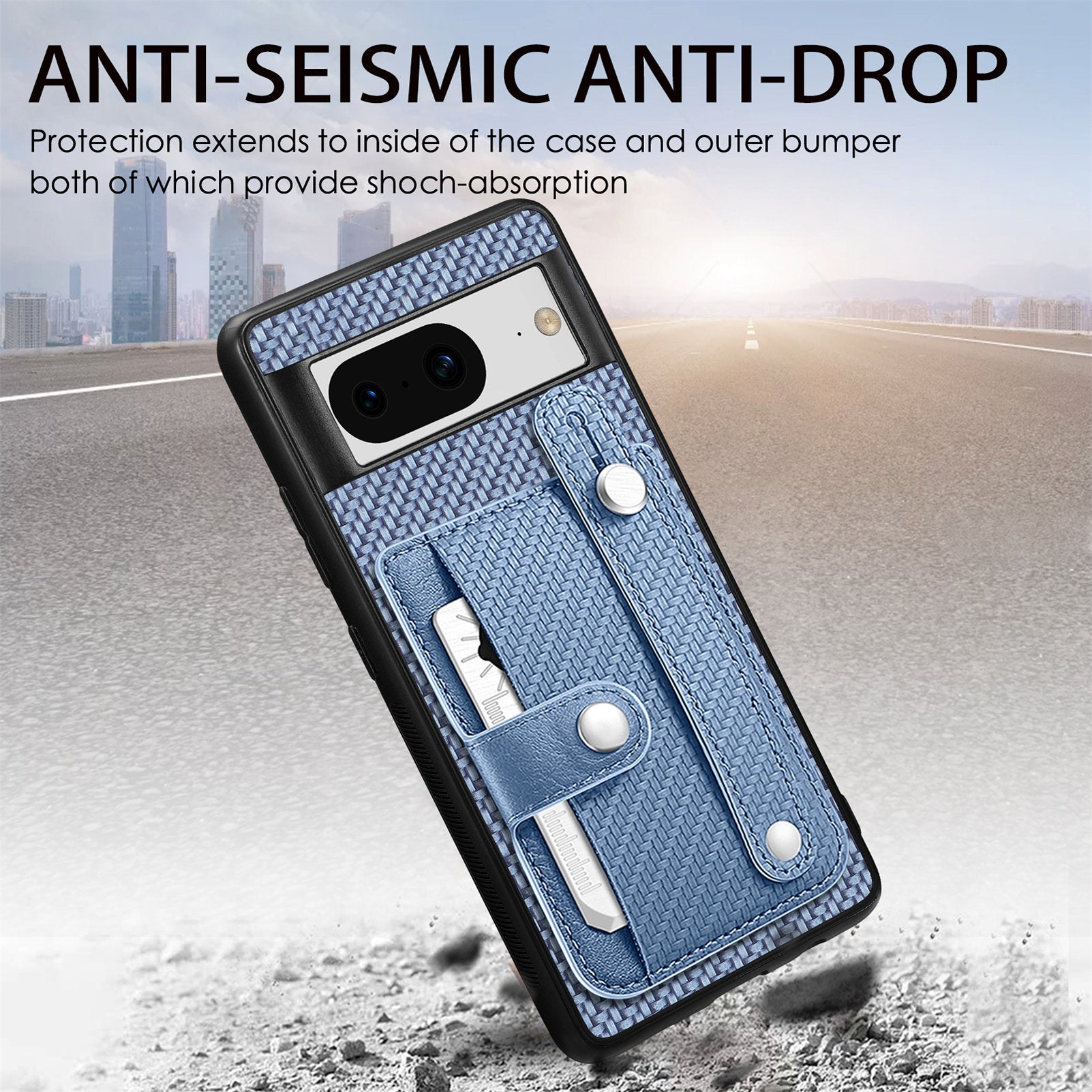 C1-01 For Google Pixel 8 Case PC+TPU+Leather Card Slots Phone Cover with Wristband Design C1-01 For Google Pixel 8 Case PC+TPU+Leather Card Slots Phone Cover with Wristband Design